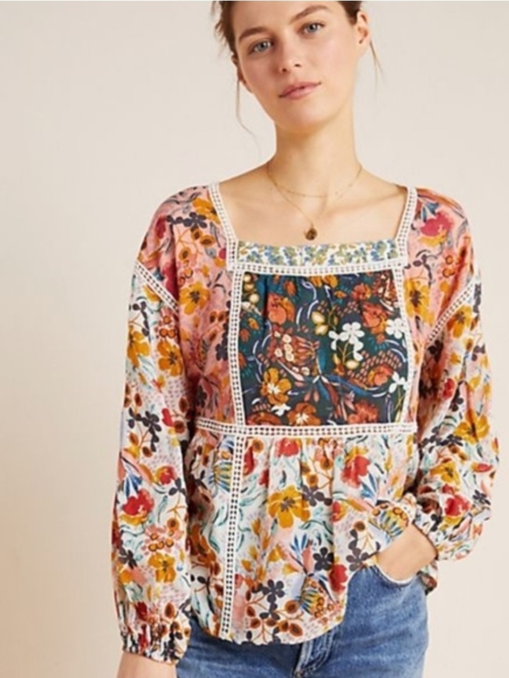 Maeve Nikki Peasant Blouse size S